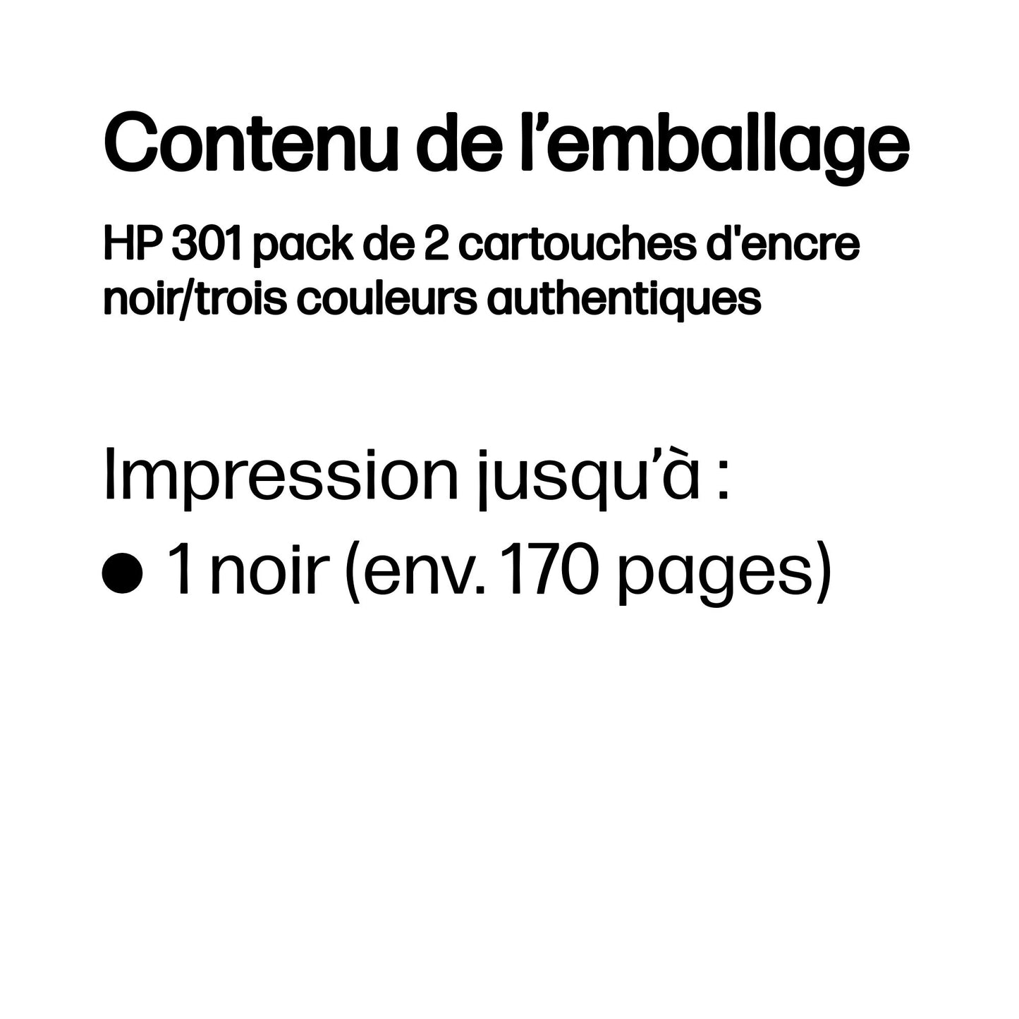 Pack de cartouches d'encre HP 301 - noir et couleur