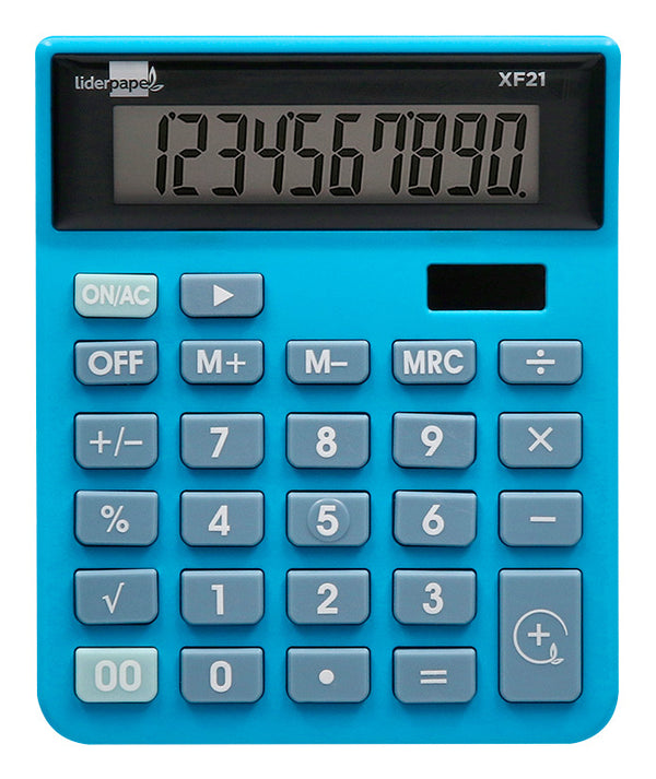 Calculatrice bureau 10chiffres bleu