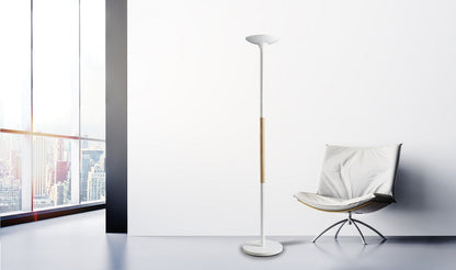 Lampadaire led blanc/bois 40w-hauteur 1800cm
