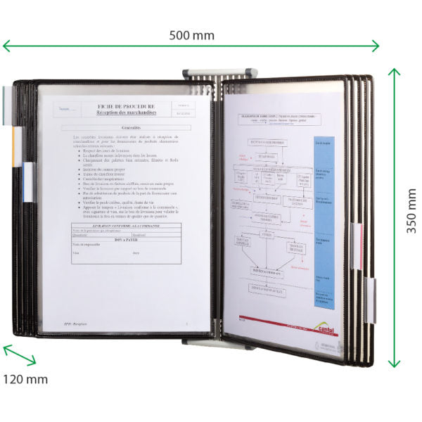 Kit mural de presentation A4 Tarifold antimicrobien 10 pochettes blanc