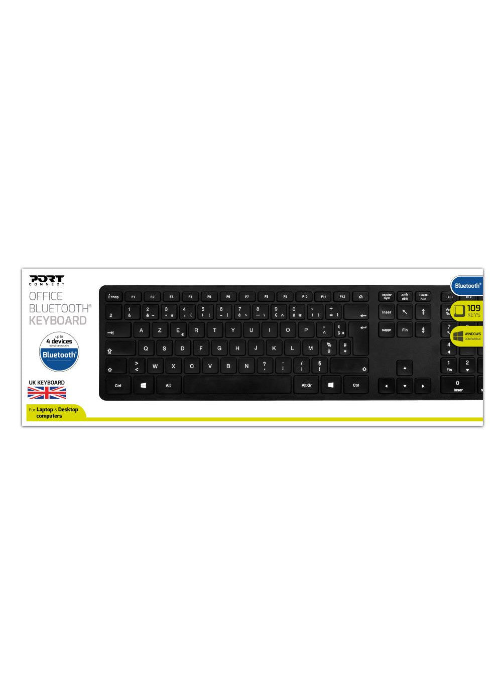 Clavier sans fil qwerty - bluetooth, pavé numérique