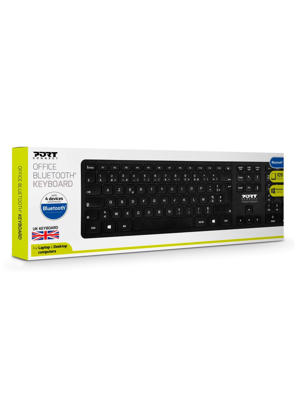 Clavier sans fil qwerty - bluetooth, pavé numérique