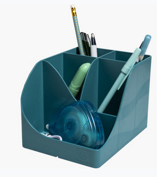 Pot crayons pen wave 5 compartiments-bleu pacifique