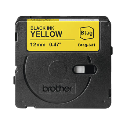 Ruban étiqueteuse Btag 12mm - Noir sur Jaune, 4m