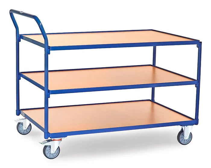 Servante 300 Kg 3 Plateaux Avec Barres De Poussee Dimensions Utiles 1.200 X 800 2756