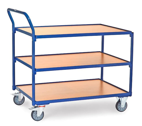 Servante 300 Kg 3 Plateaux Avec Barres De Poussee Dimensions Utiles 1.000 X 700