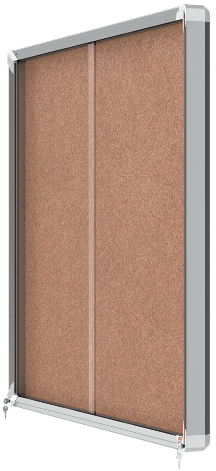 Vitrine d'affichage porte coulissante , fond en liège, 15 feuilles A4,pour l'intérieur