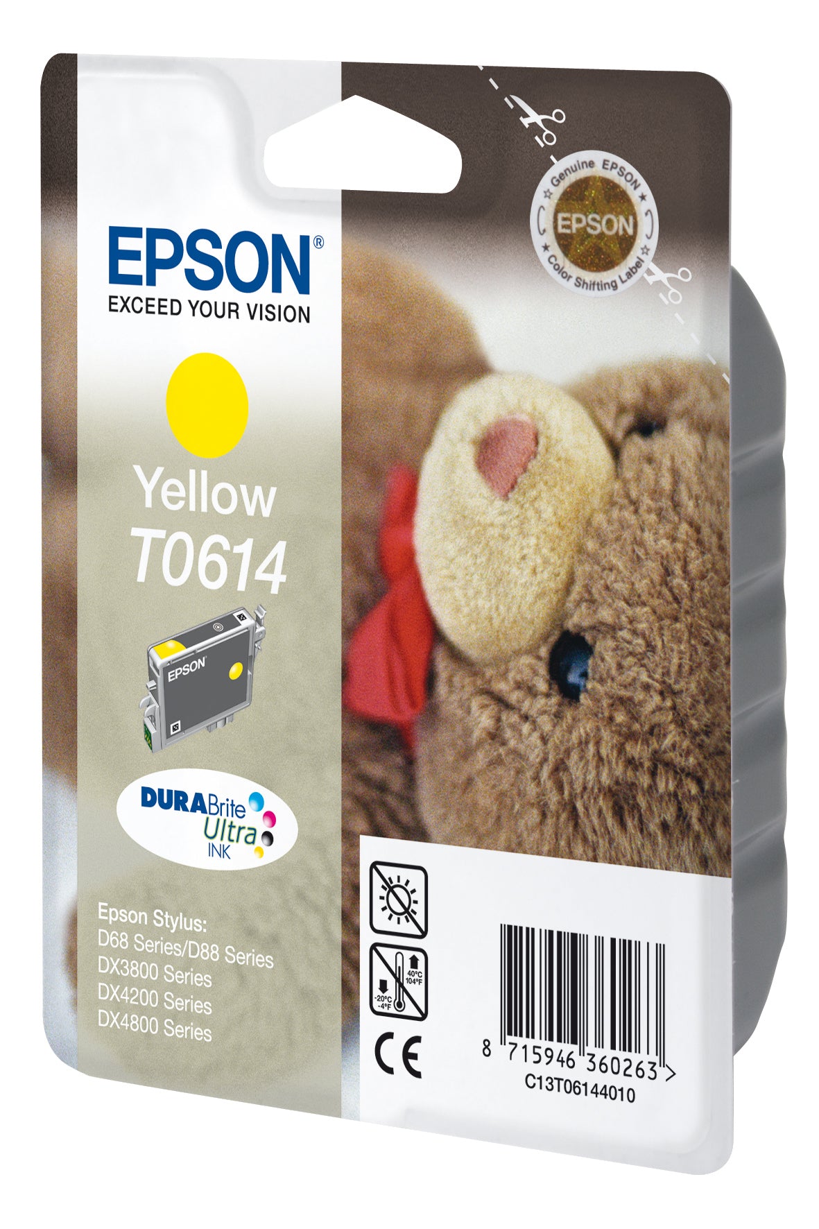 Cartouche d'encre Epson jaune t0614 - résistance à l'eau