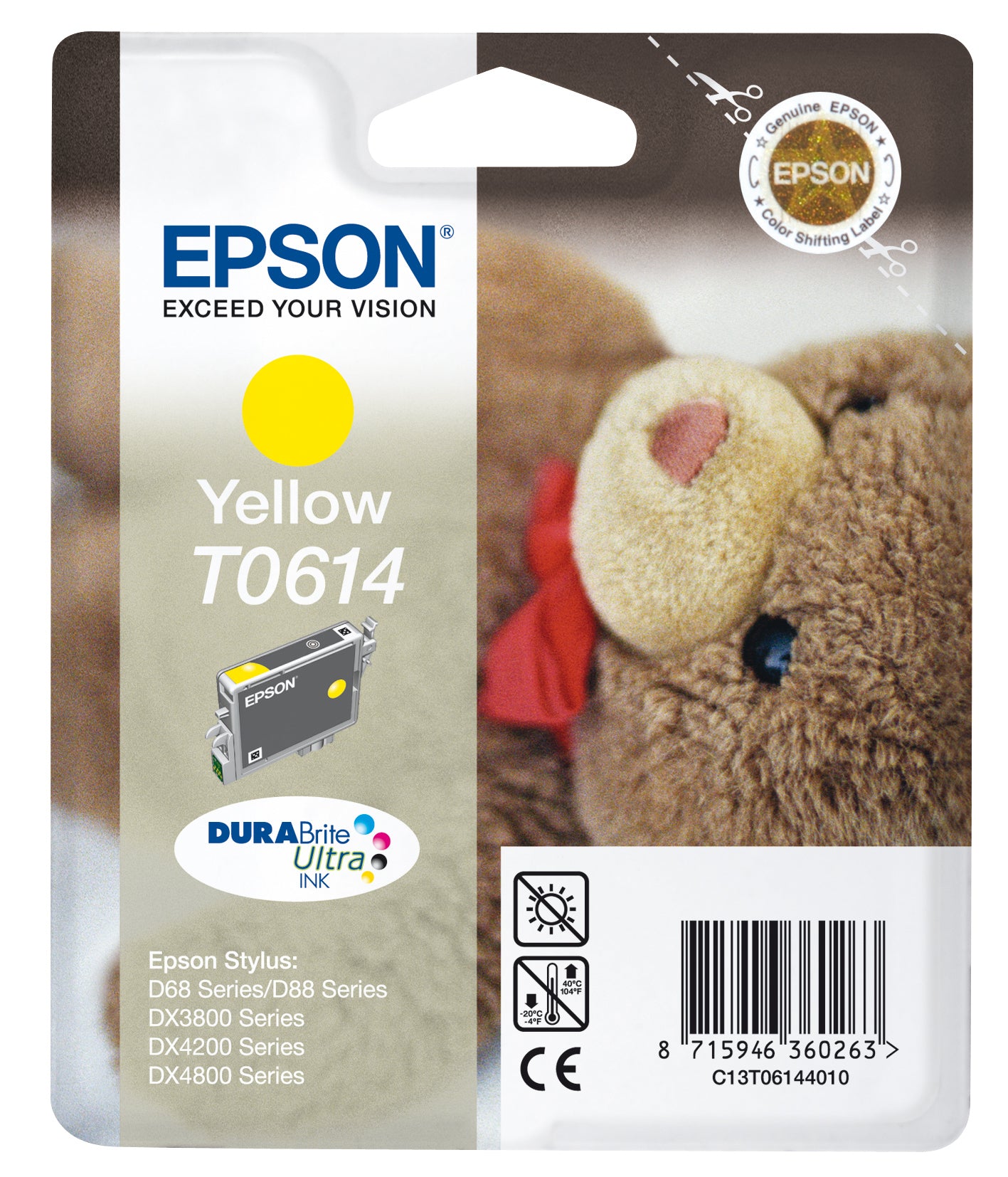 Cartouche d'encre Epson jaune t0614 - résistance à l'eau