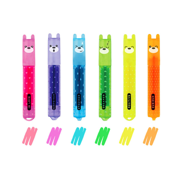 LEGAMI Set de 6 mini surligneursTEDDY MOOD