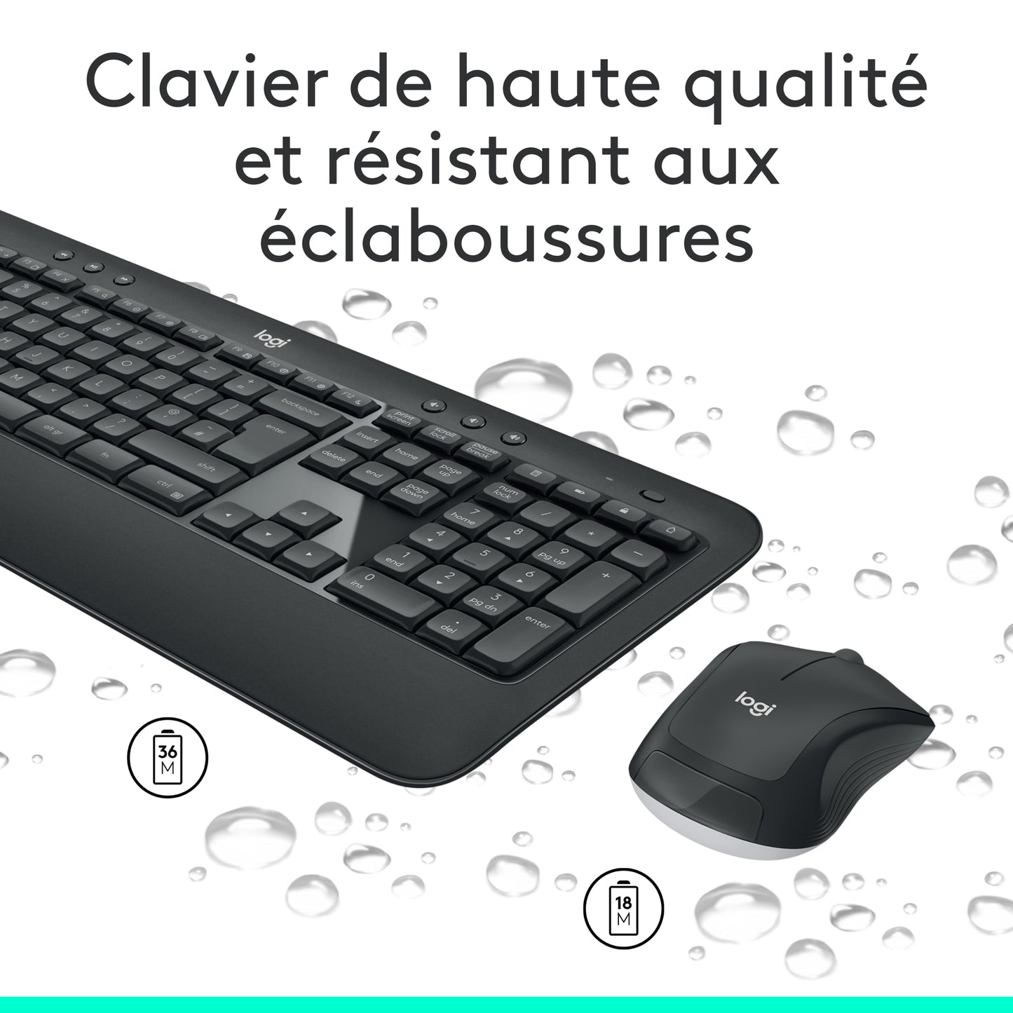 Clavier/souris sans fil mk540 - confort et précision