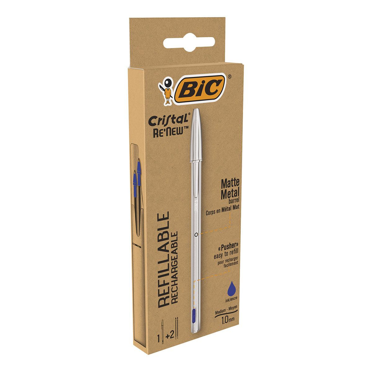 Stylo à bille rechargeable - pointe moyenne 1,0 mm