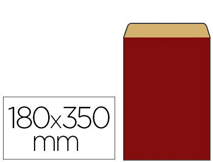 Pochette papier kraft rouge 18x6x35cm - résistante et écologique