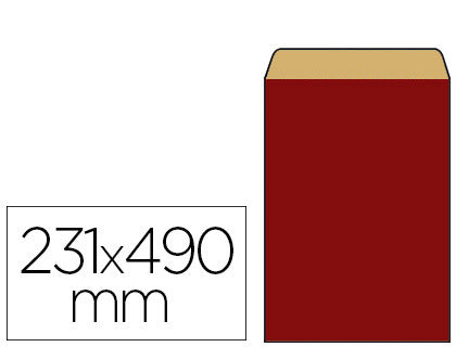 Pochette papier kraft 31X8X49cm-rouge