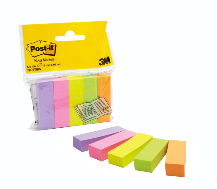 Notes markers post-it 5 neon15x50