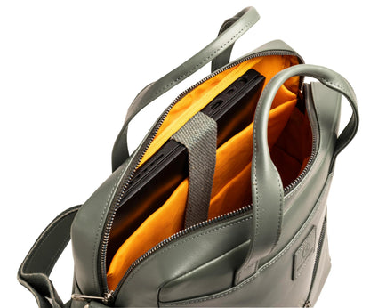 Sac à dos ordinateur 14" cuir gris - élégance et praticité
