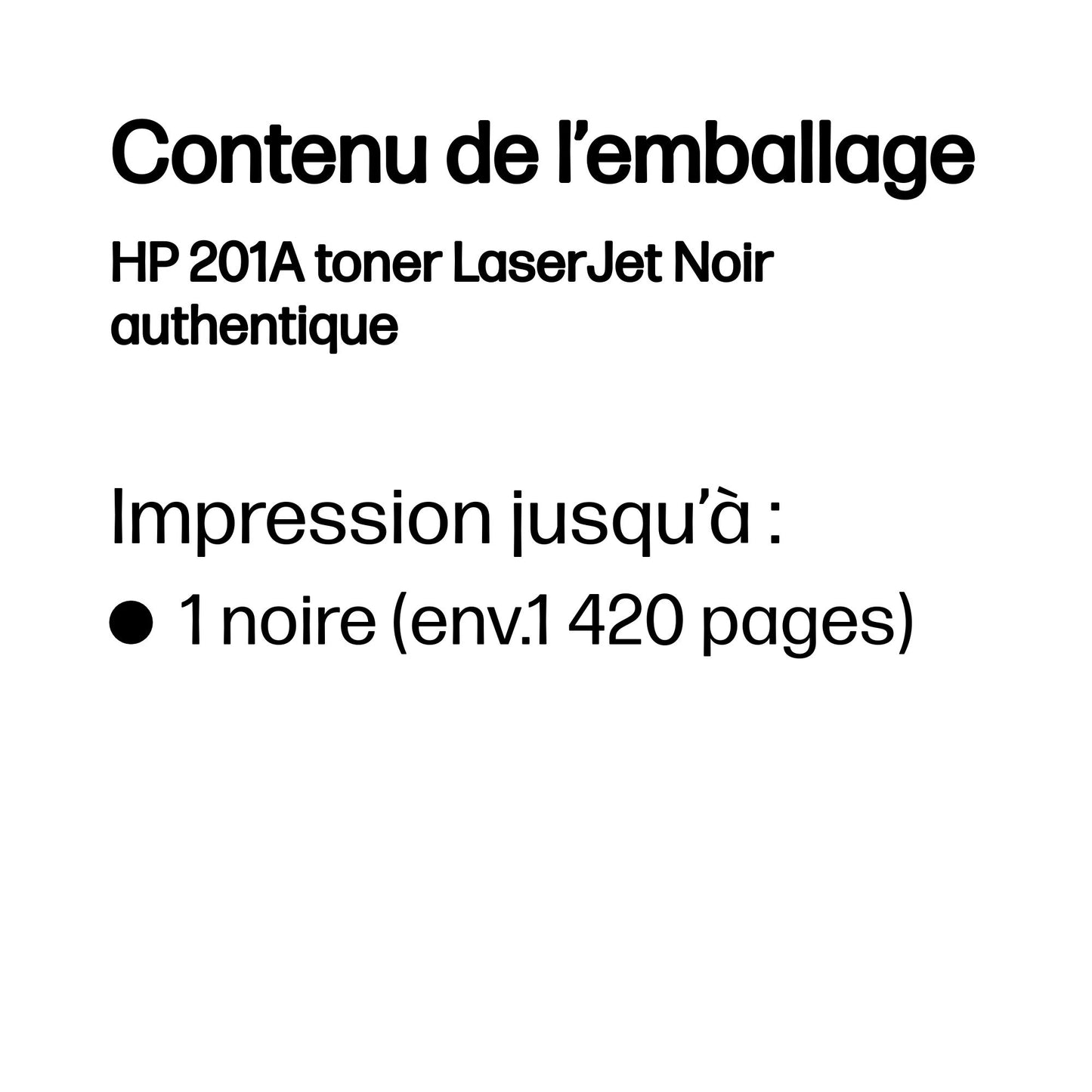 Cartouche toner HP laser 201a - texte noir net