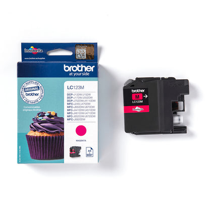 Cartouche d'encre Brother magenta lc123m - impression 600 pages