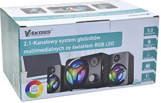 Enceintes stéréo 2.1 LED - Son puissant et connectivité Bluetooth