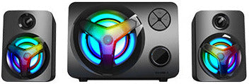 Enceintes stéréo 2.1 LED - Son puissant et connectivité Bluetooth