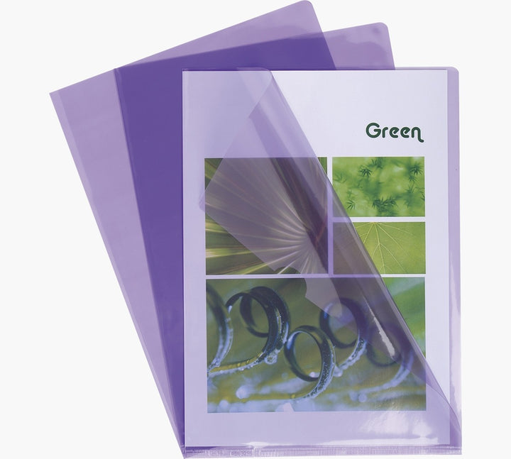 Pochettes coin A4 pvc 13/100e haute résistance-violet