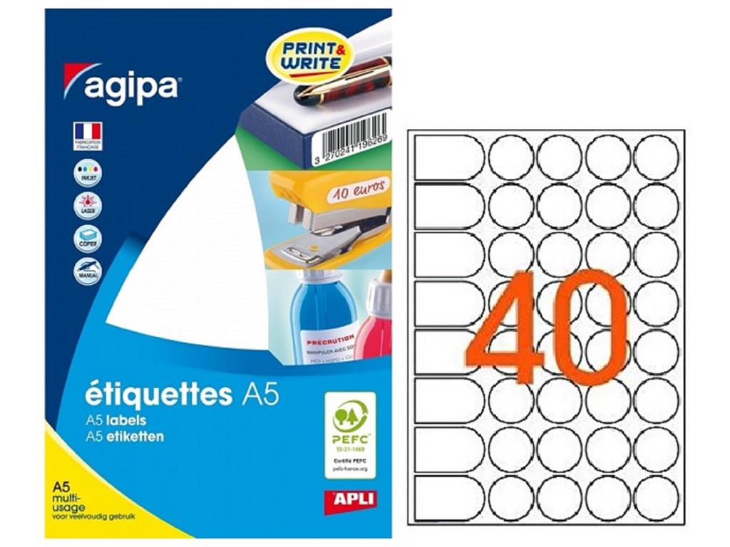 p/640 etiquettes rondes 24mm blanches 114004