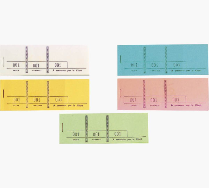 Carnet de tickets 3 volets - 100 feuillets numérotés