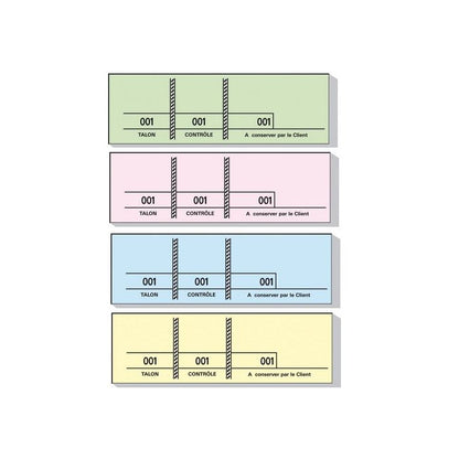 Carnet de tickets 3 volets - 100 feuillets numérotés