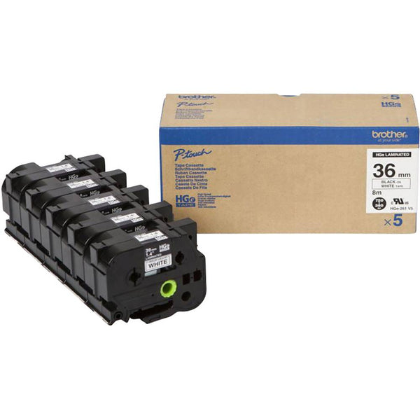 Ruban Brother étiqueteuse hge-261v5 - 36mm x 8m, pack de 5