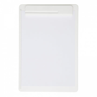 Porte-bloc avec pince A4 - plastique recyclé -blanc