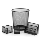 Set de 4 Rangements Bureau Mesh - Élégance Noire