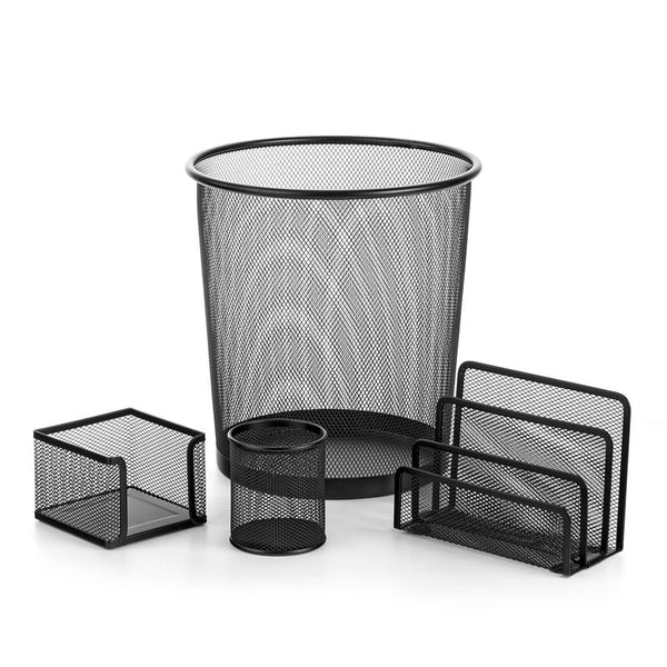 Set de 4 Rangements Bureau Mesh - Élégance Noire
