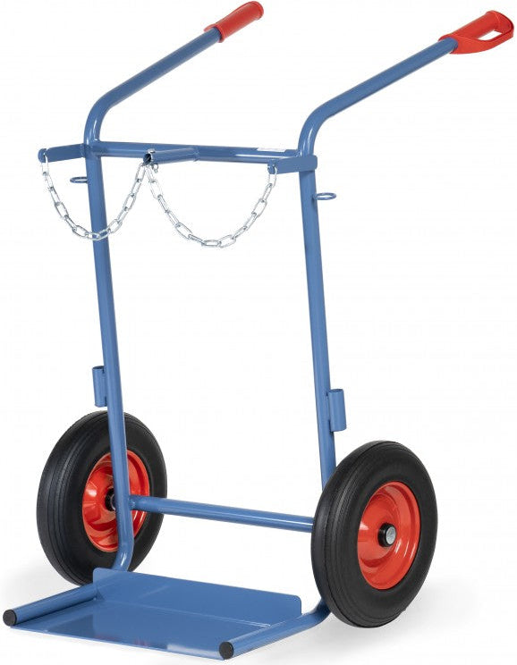 Diable porte-bouteilles 2x40-50L - Roues caoutchouc