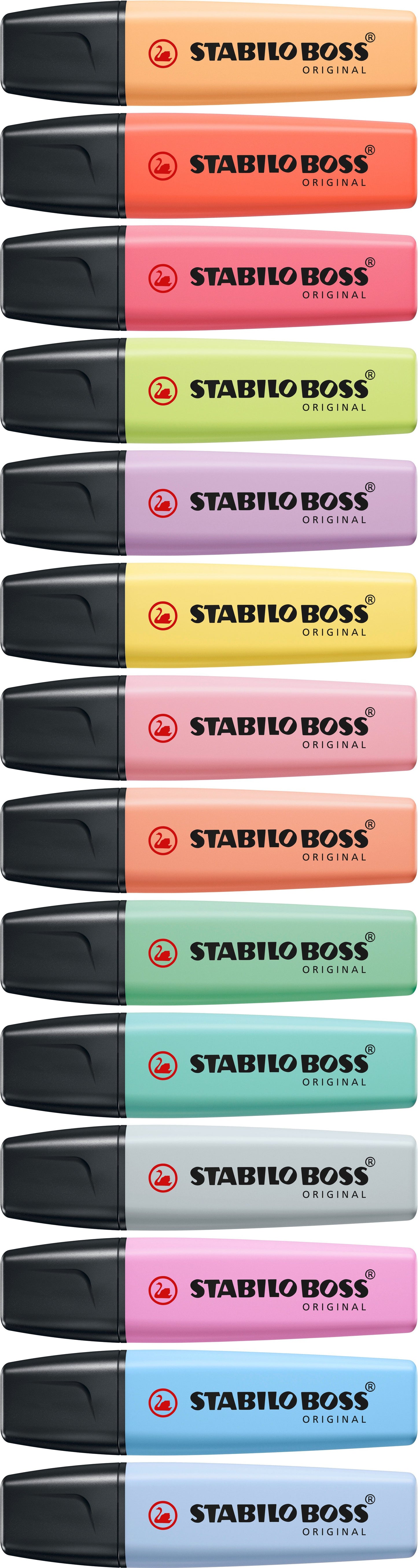 Surligneur Stabilo boss pastel bleu - pointe biseautée, encre à eau