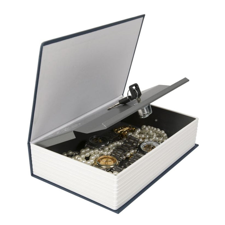 Coffre-fort livre bleu - format compact et discret