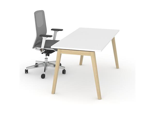 Bureau droit 160x80cm - design scandinave blanc