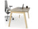Bureau droit 160x80cm - style scandinave en cèdre