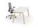 Bureau droit 120x60 cm - design scandinave blanc