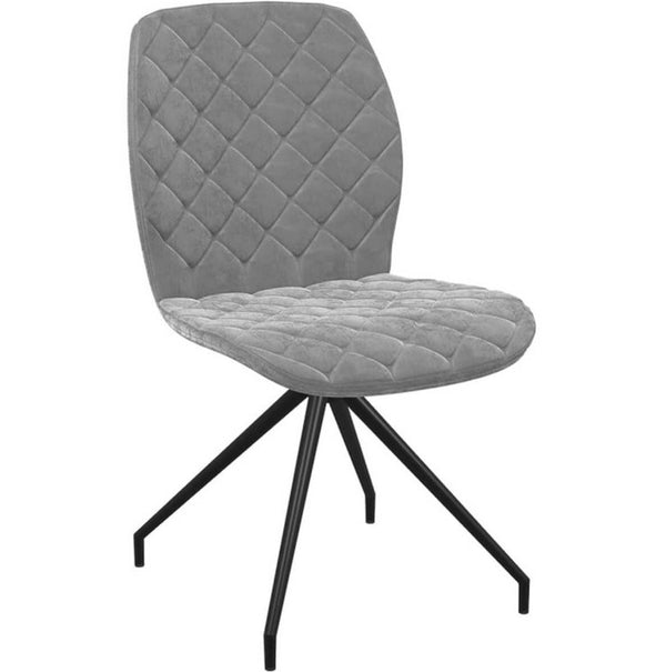 Chaise de salon pivotante - velours gris, confort optimal