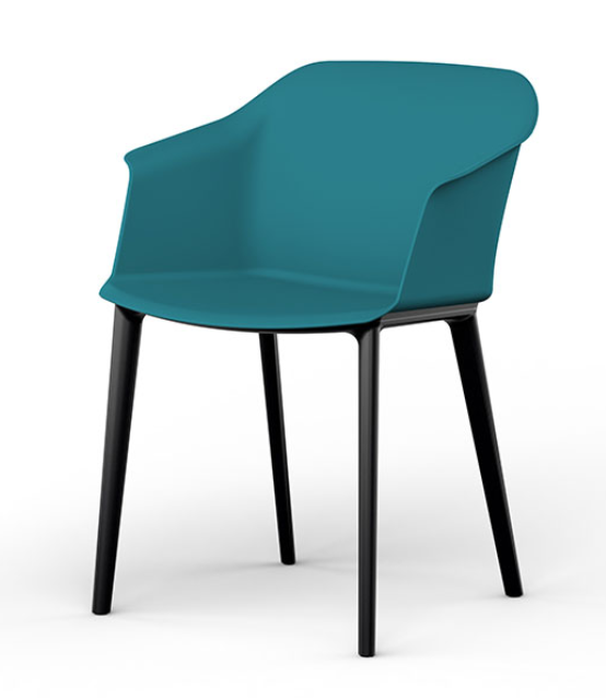 Chaise visiteur design lapua - polypropylène turquoise