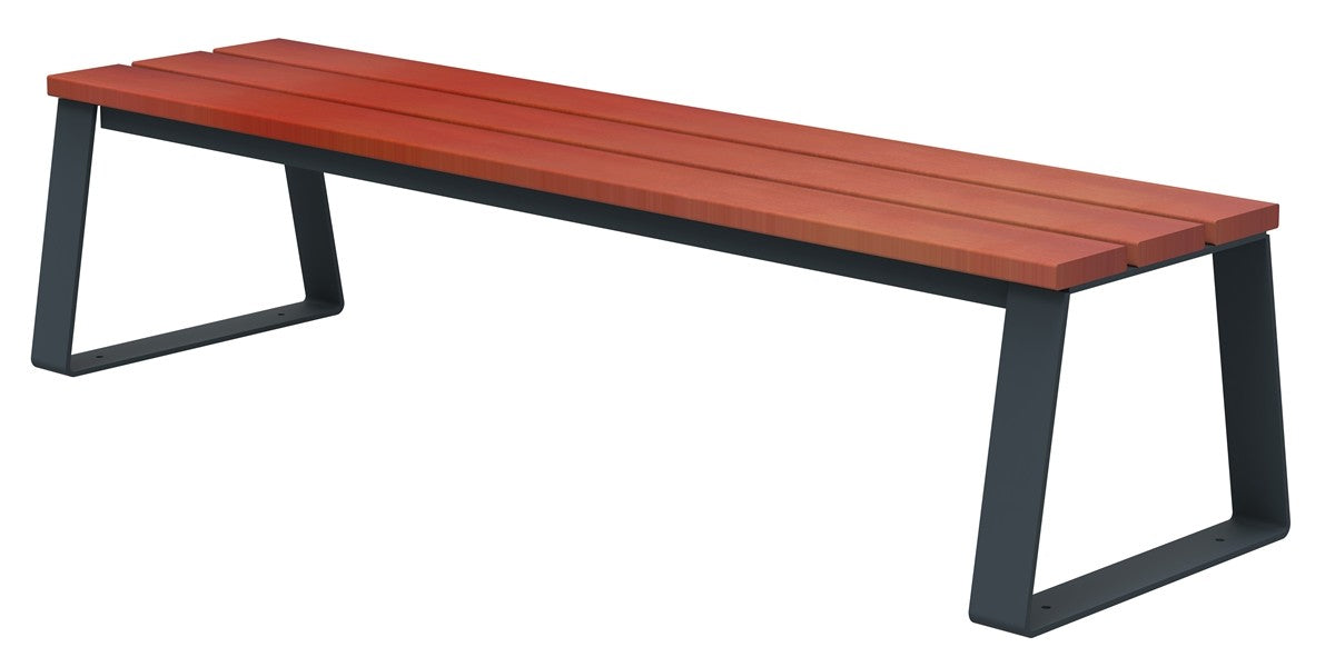 Banquette extérieure à fixer - lames de bois robustes