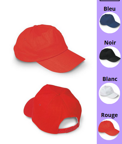 Casquette 5 panneaux - couleur personnalisable
