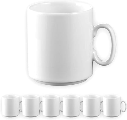 Tasses à café en porcelaine - lot de 6, résistantes