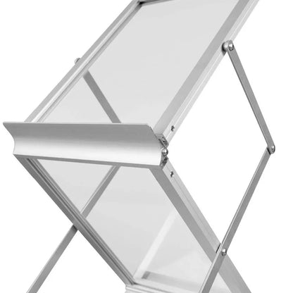 Présentoir pliable aluminium - 4 poches A4