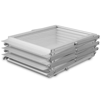Présentoir pliable aluminium - 4 poches A4