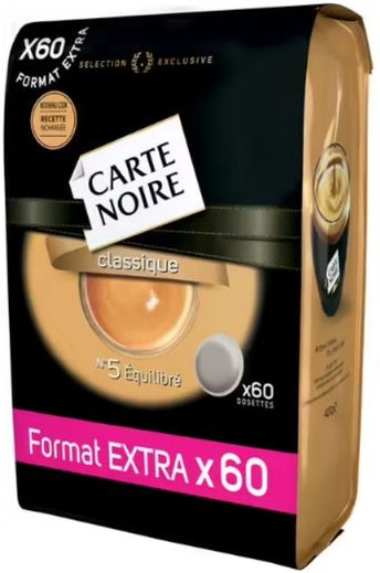 Dosettes Café carte noire - Intensité 5 - Compatibles Senseo- paquet de 60
