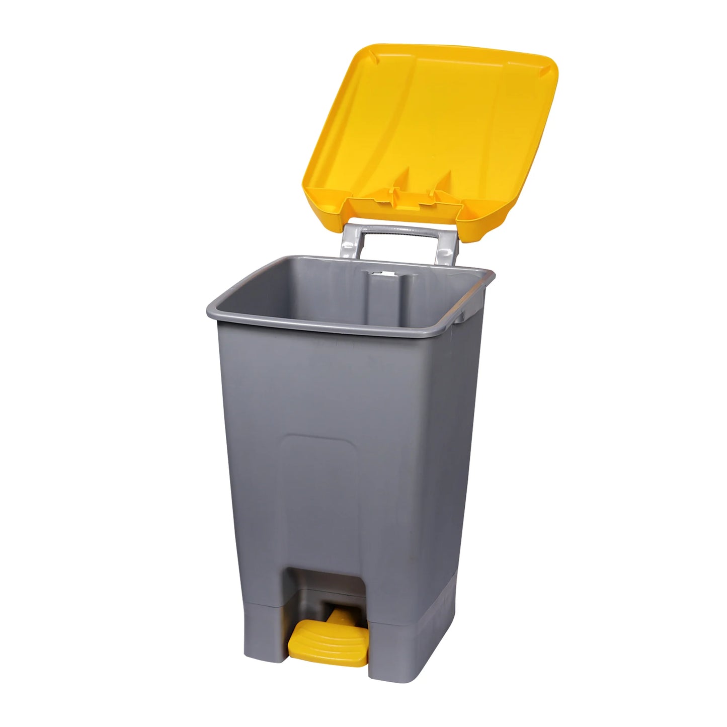 Poubelle de Tri 70L avec Pédale - Gris/Jaune