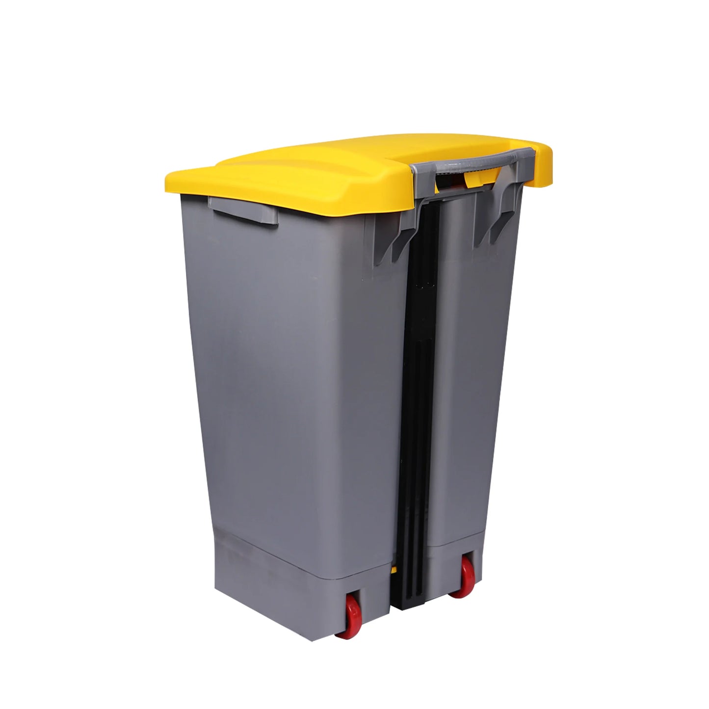 Poubelle de Tri 70L avec Pédale - Gris/Jaune