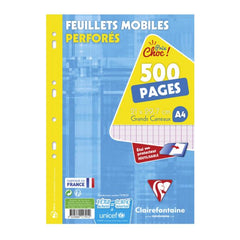 Feuillets mobiles Clairefontaine 21x29.7 seyes 300+200p