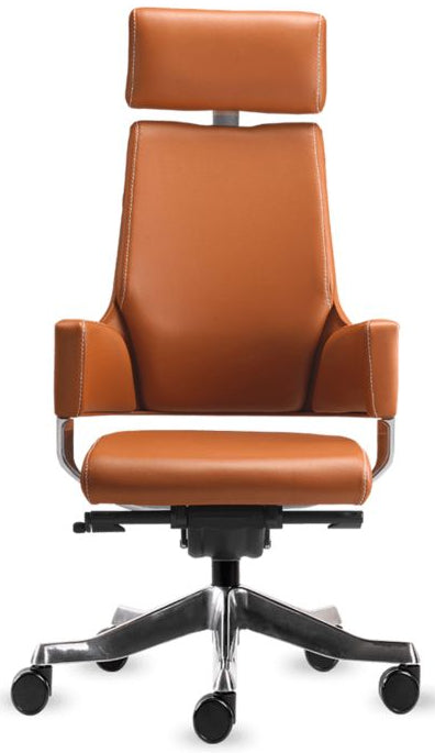 FAUTEUIL DE BUREAU PHILADELPHIE CUIR CAMEL